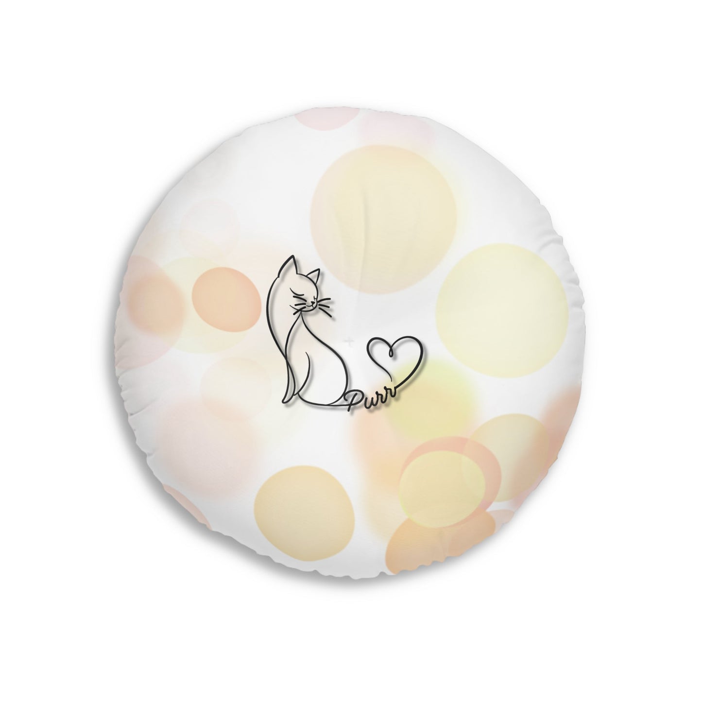 Purr Cat Floor Pillow – Minimalist Round Cushion for Cat Lovers