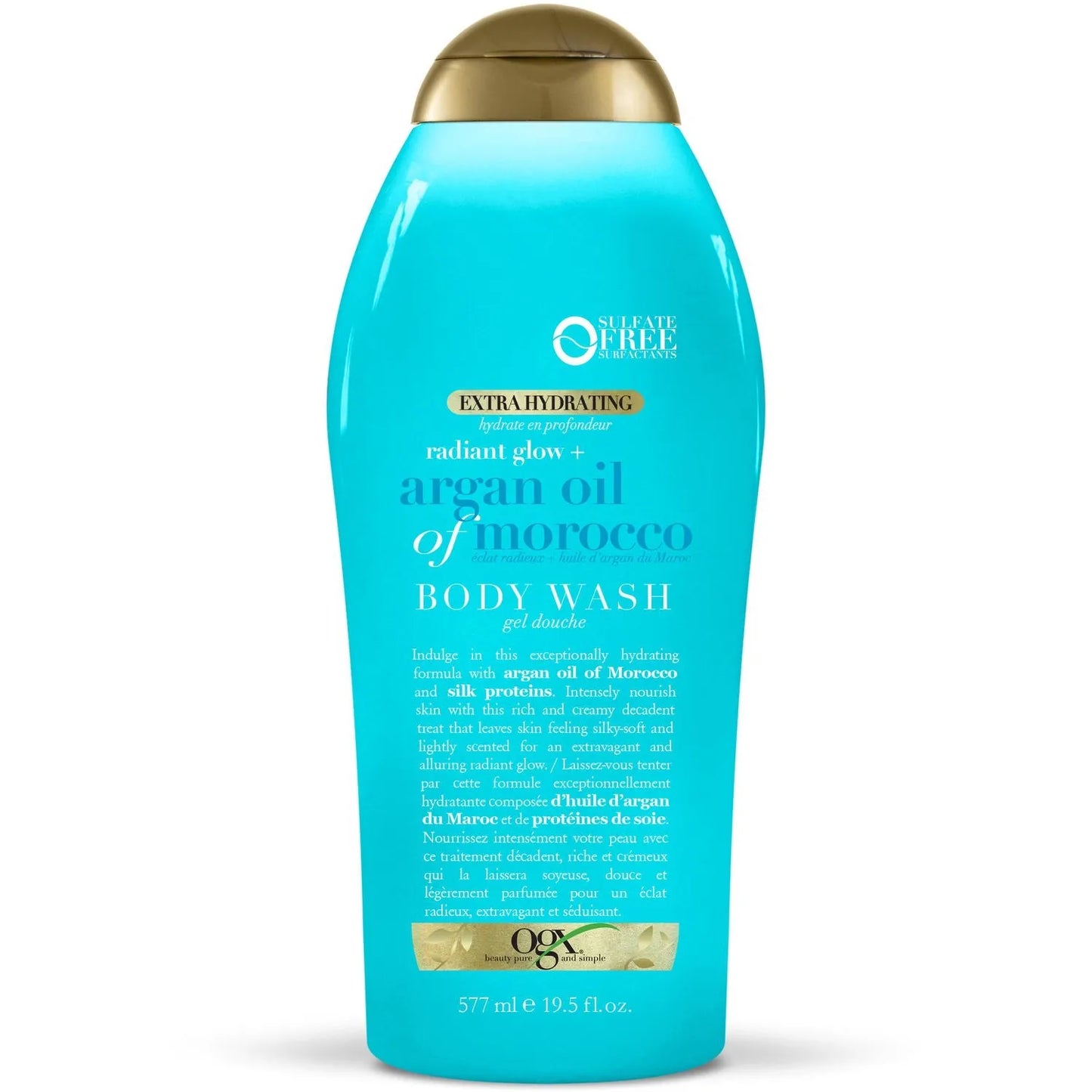 OGX Radiant Glow Argan Oil Jabón Corporal Extra Hidratante, 19.5 oz