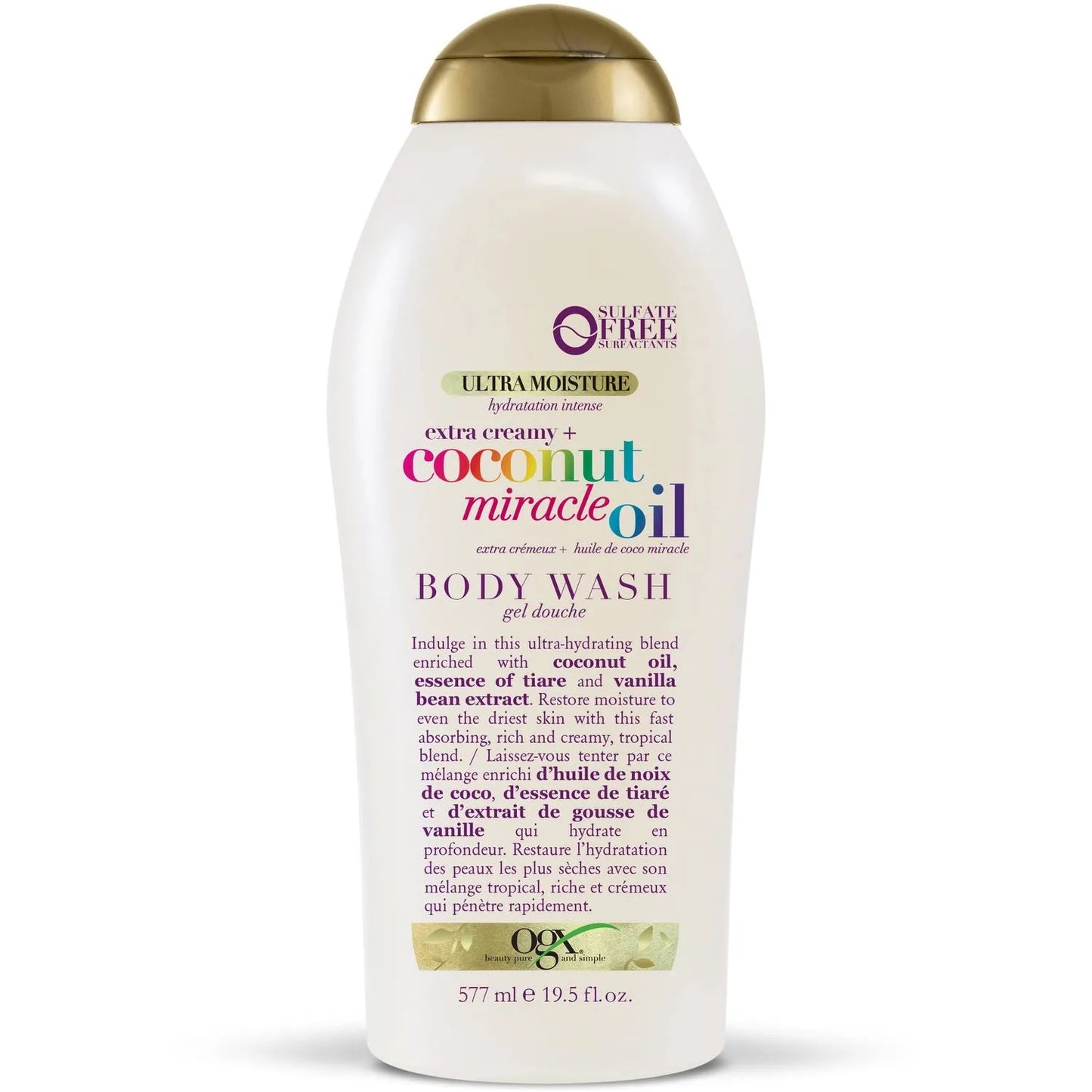 OGX Aceite Milagroso de Coco Extra Cremoso Gel de Baño - 19.5 Fl Oz