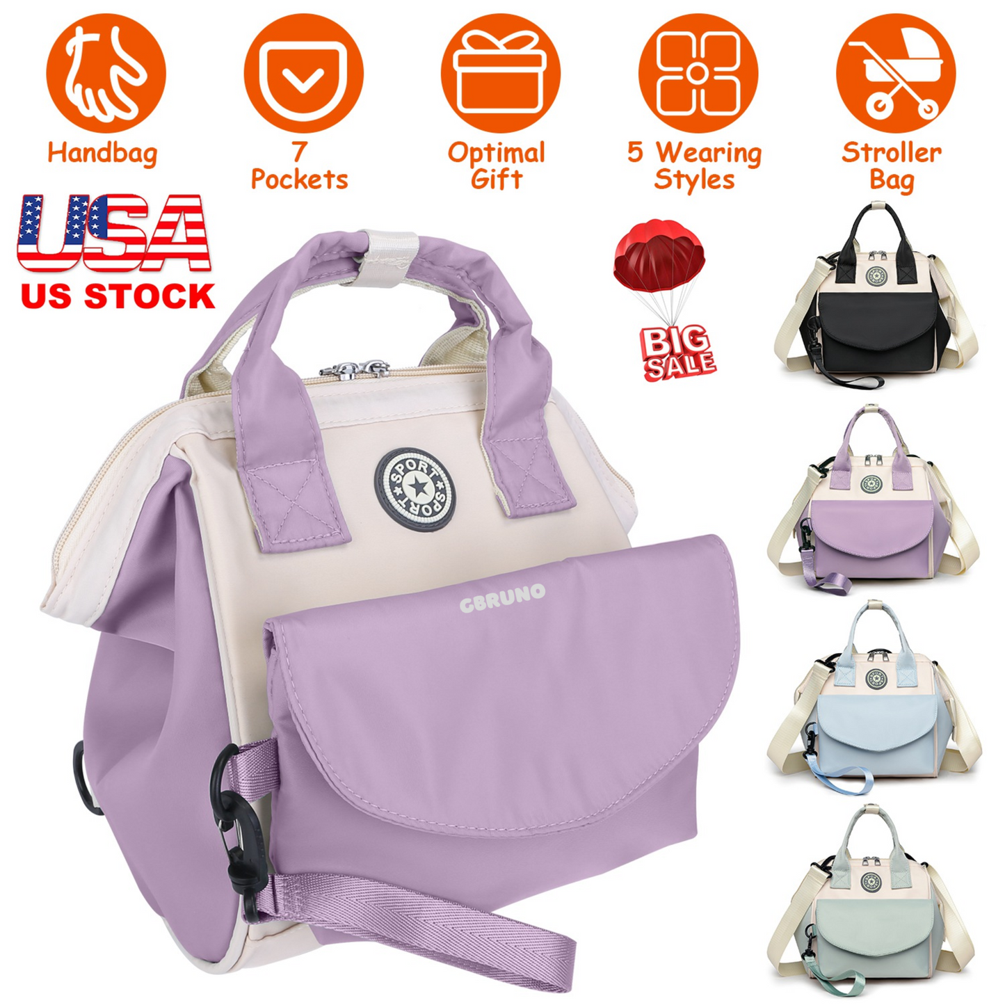 GBruno Baby Nappy Diaper Bag - Purple