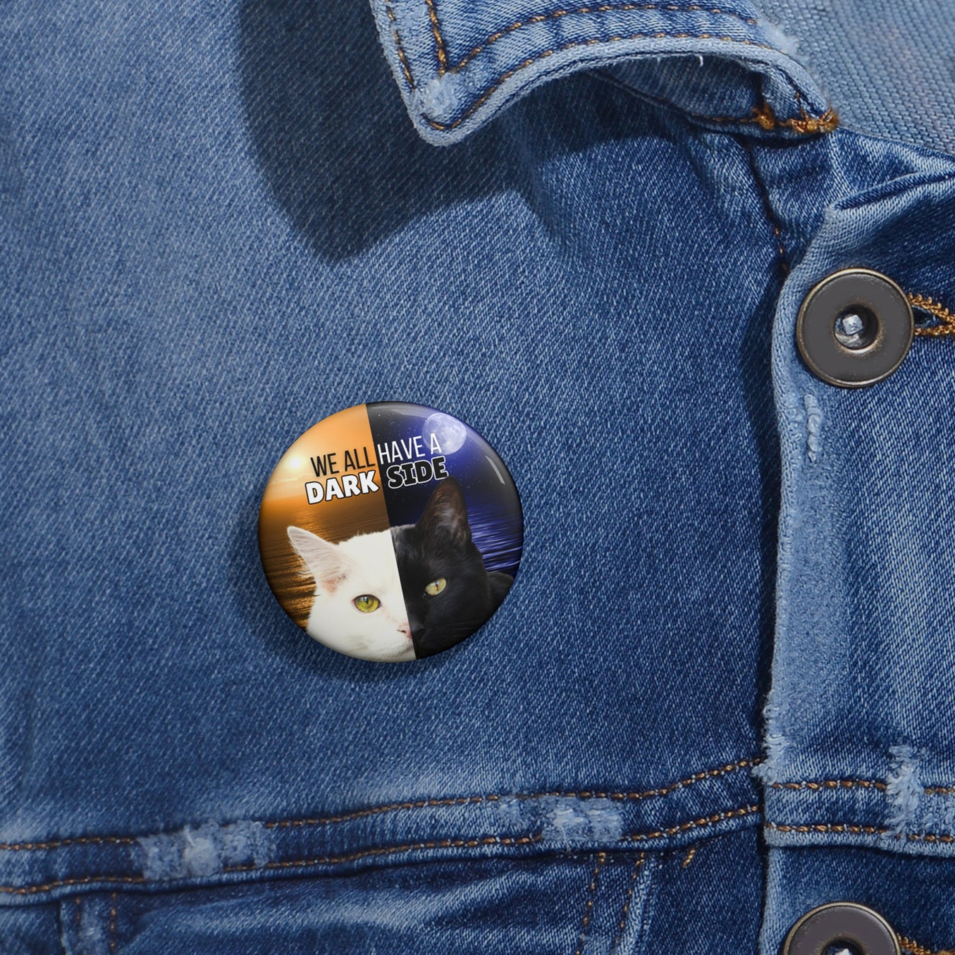 Embrace the Duality – Cat Pinback Button - Korvel