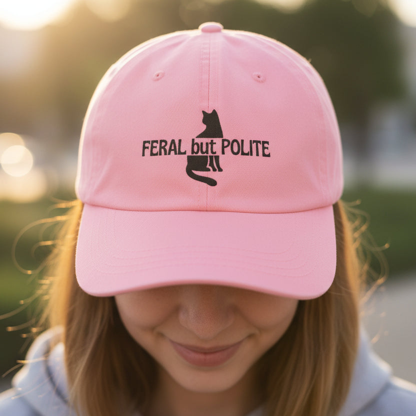 Gorro de gato salvaje pero educado – Gorra bordada para papá