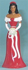 Figurines de demoiselle d'honneur en robe rouge - 4,5" de hauteur, 12 pièces