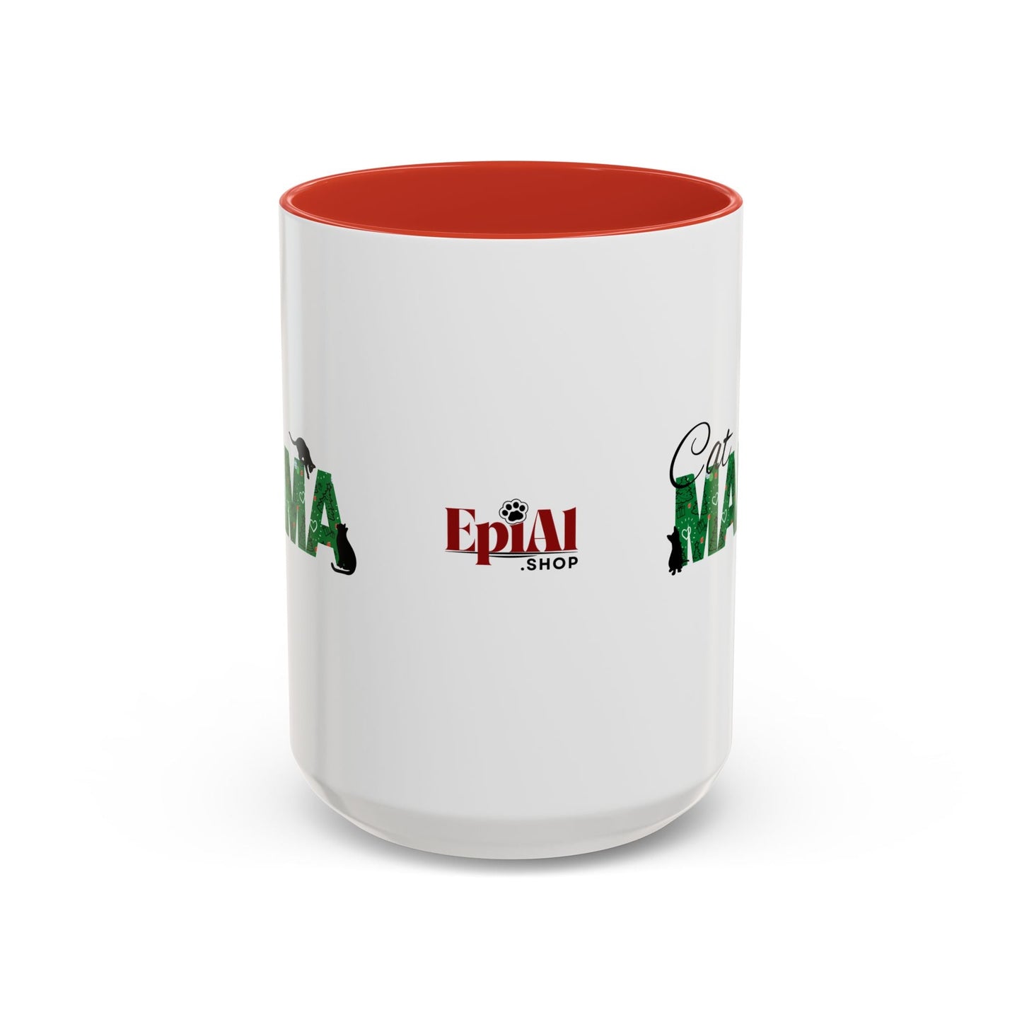 Christmas Cat Mama Accent Coffee Mug - 11oz & 15oz