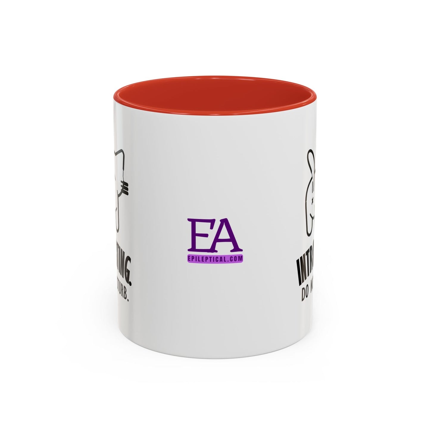 Introvertido. No molestar. Taza de café de gato en dos tonos
