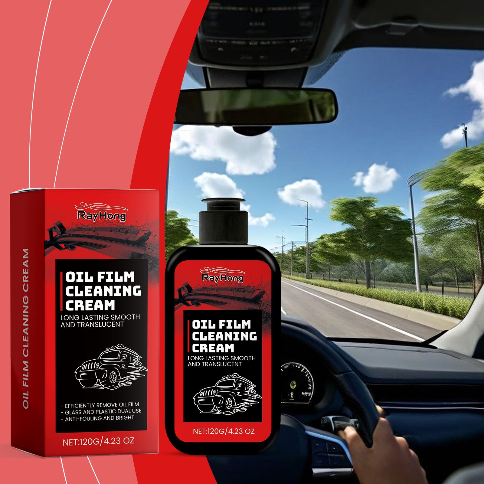 Automotive Glass Oil Film Cleaning Cream, Effectively Clean Glass Stains And Oil Stains Clear Vision - Korvel