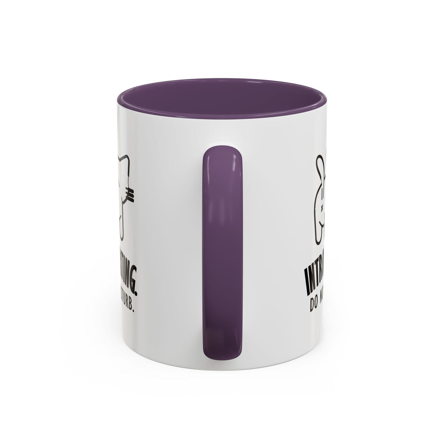 Introvertido. No molestar. Taza de café de gato en dos tonos