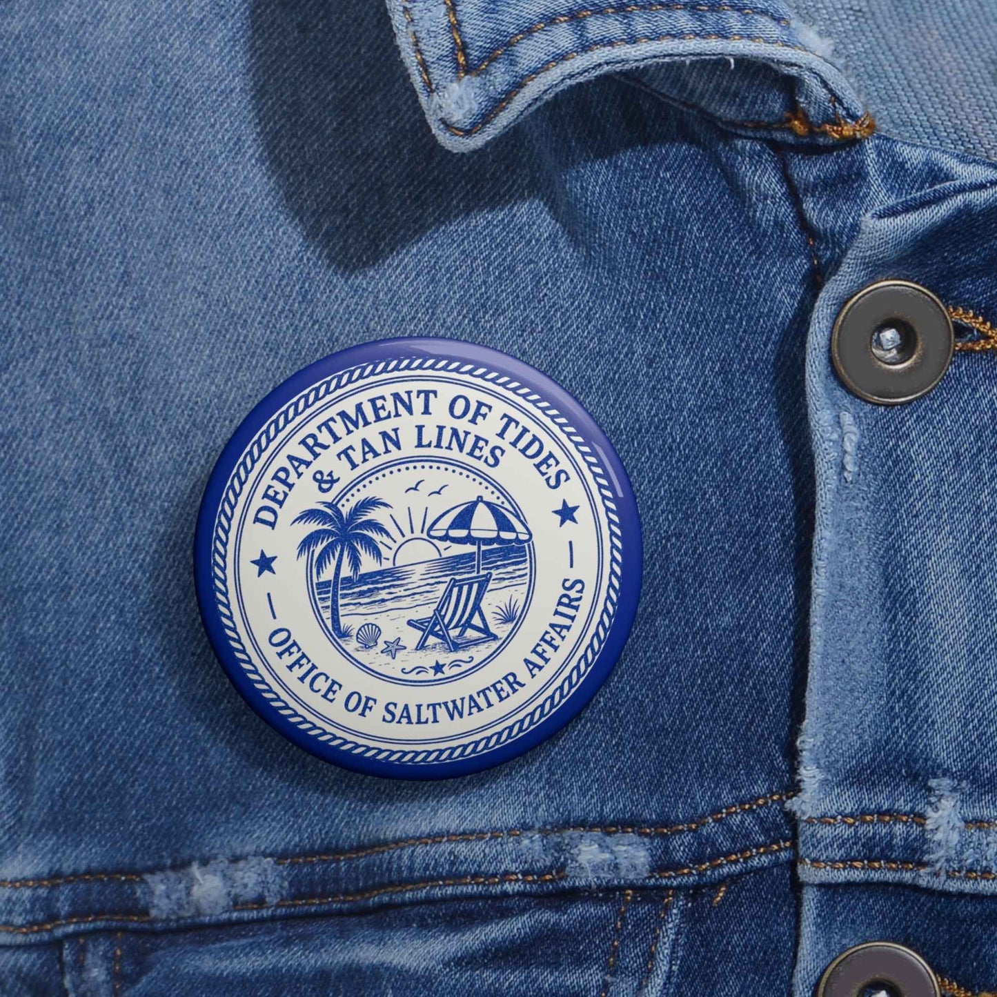 Bouton épinglette du Département des Marées – Sceau Côtier