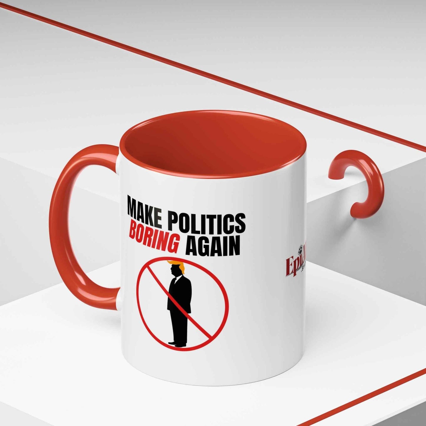 Make Politics Boring Again Parody Mug – Two-Tone Ceramic Coffee Cup
