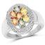 1.54 Carat Multi Sapphire Cluster Ring in Sterling Silver