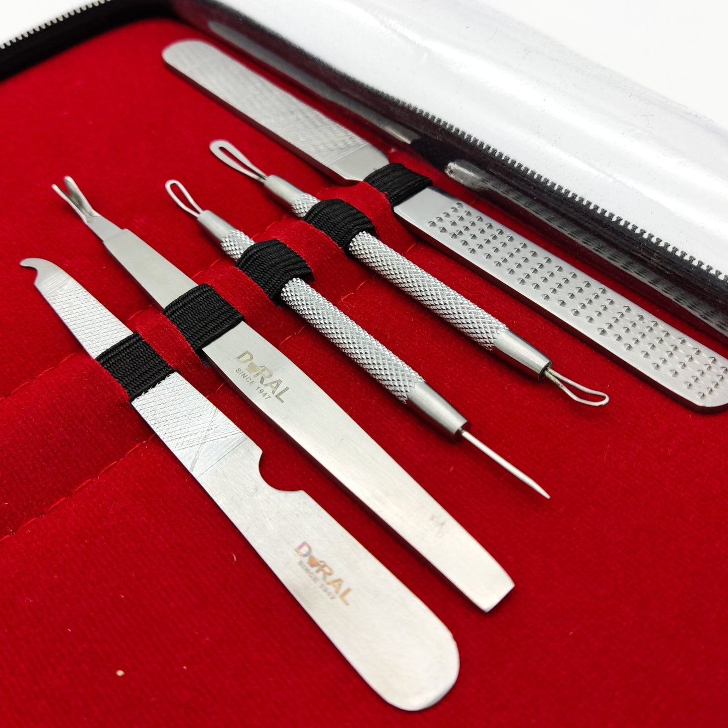 Dural Manicure/Pedicure/Facial Complete Kit with Leather Case