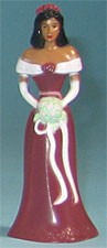 Bridesmaid Burgundy Dress Ornaments - 12 Count