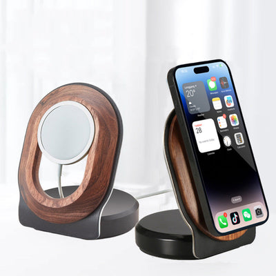 Walnut Wireless Magnetic Charger Stand for MagSafe