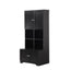 Bathroom storage cabinet, 4-door independent cabinet, adjustable shelf, open multi-layer shelf, black - Korvel