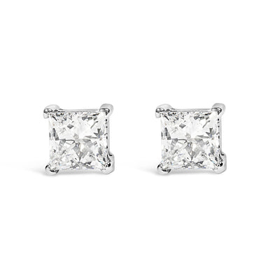 14K White Gold Lab Grown Diamond Solitaire Stud Earrings