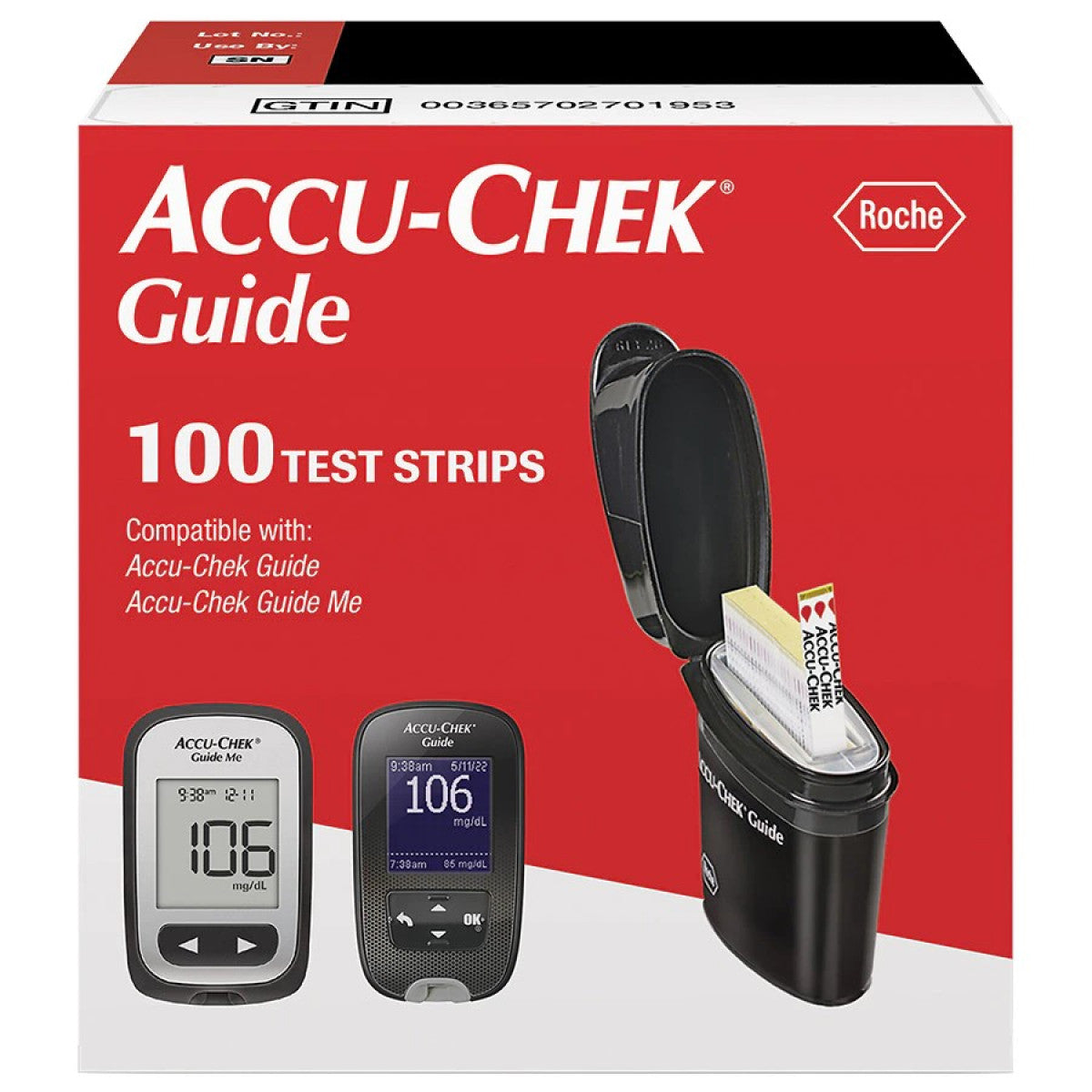 Bandes de test Accu-Chek Guide - 100 unités