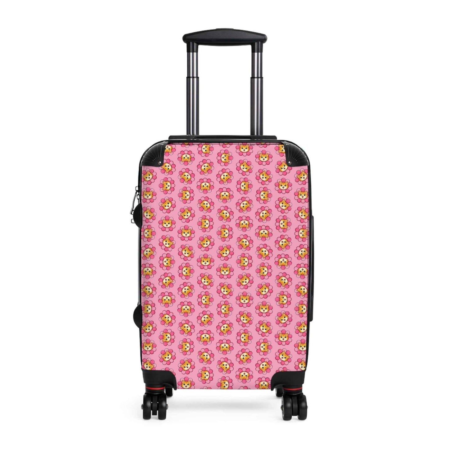 Valise à fleurs de chat rose | Bagages Cute Chaos