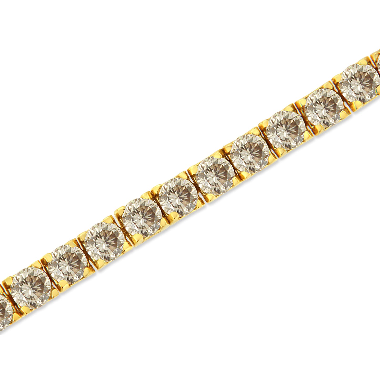14K Yellow Gold Plated Sterling Silver Diamond Tennis Bracelet - 8.0 Cttw