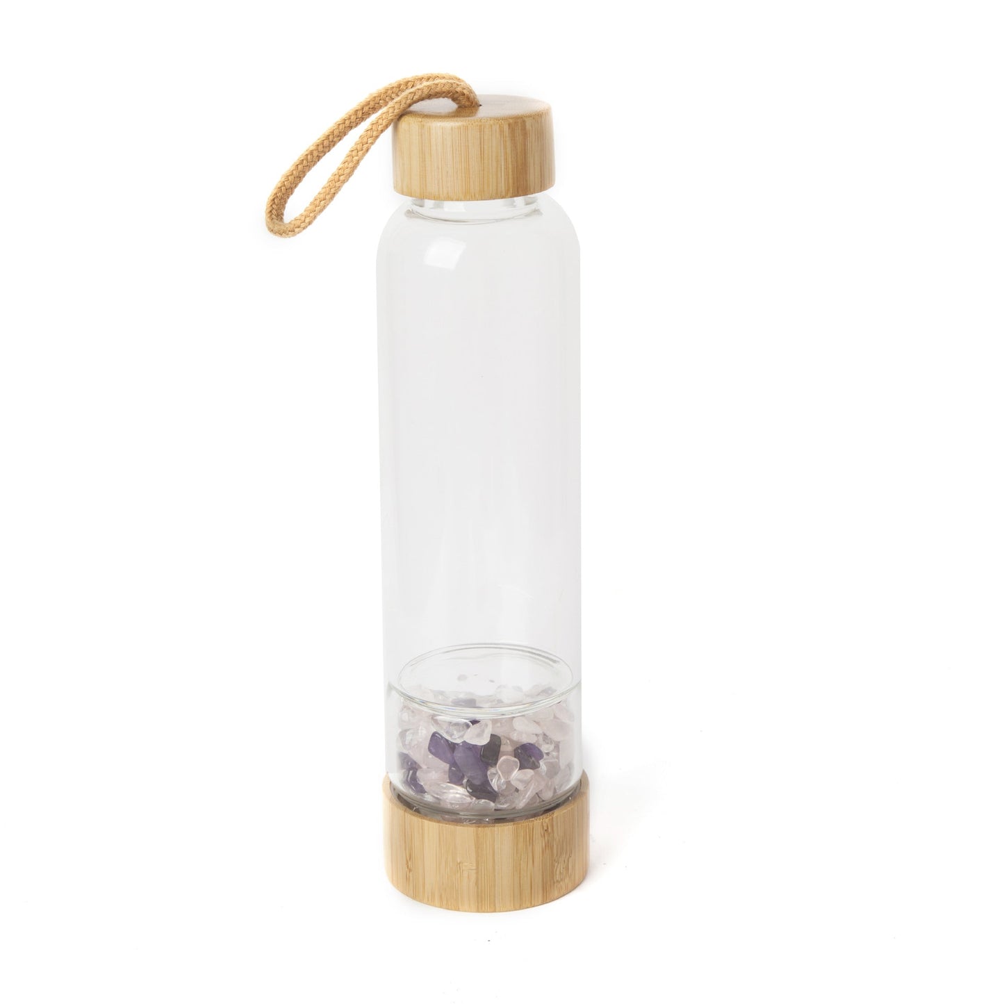 Bouteille d'eau en gravier de cristal naturel