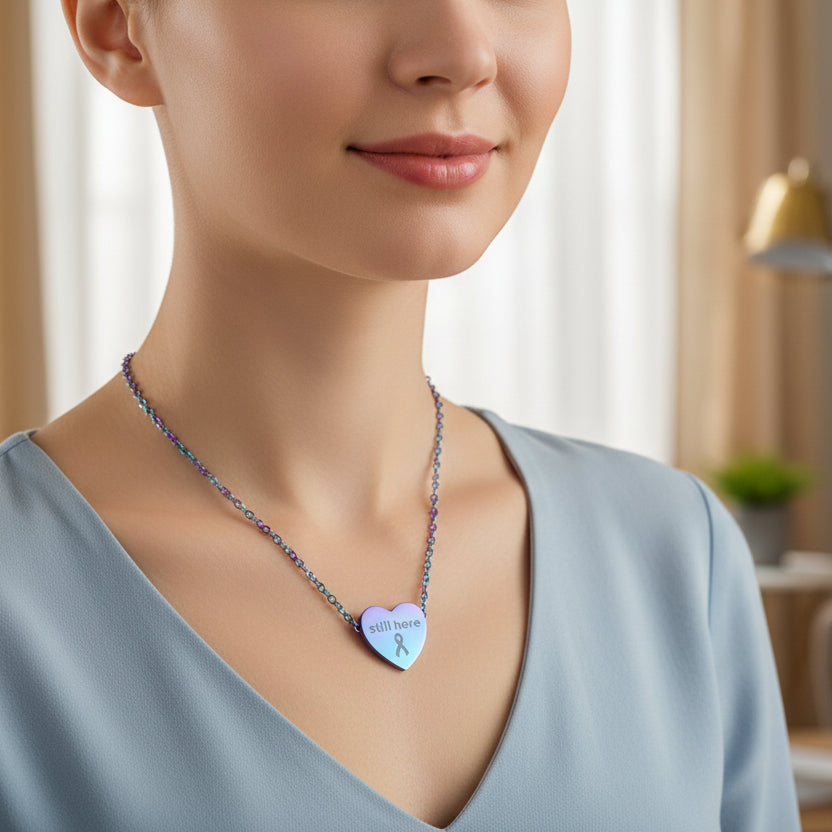 Still Here Engraved Heart Necklace