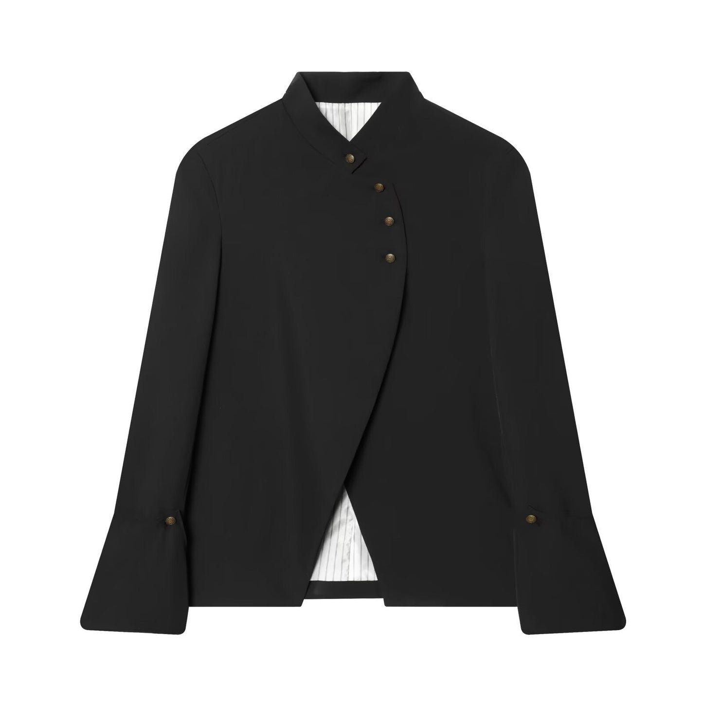 Blazer ajusté polyvalent avec col montant