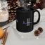 Pause for Epilepsy Awareness Purple Ribbon Black Ceramic Mug