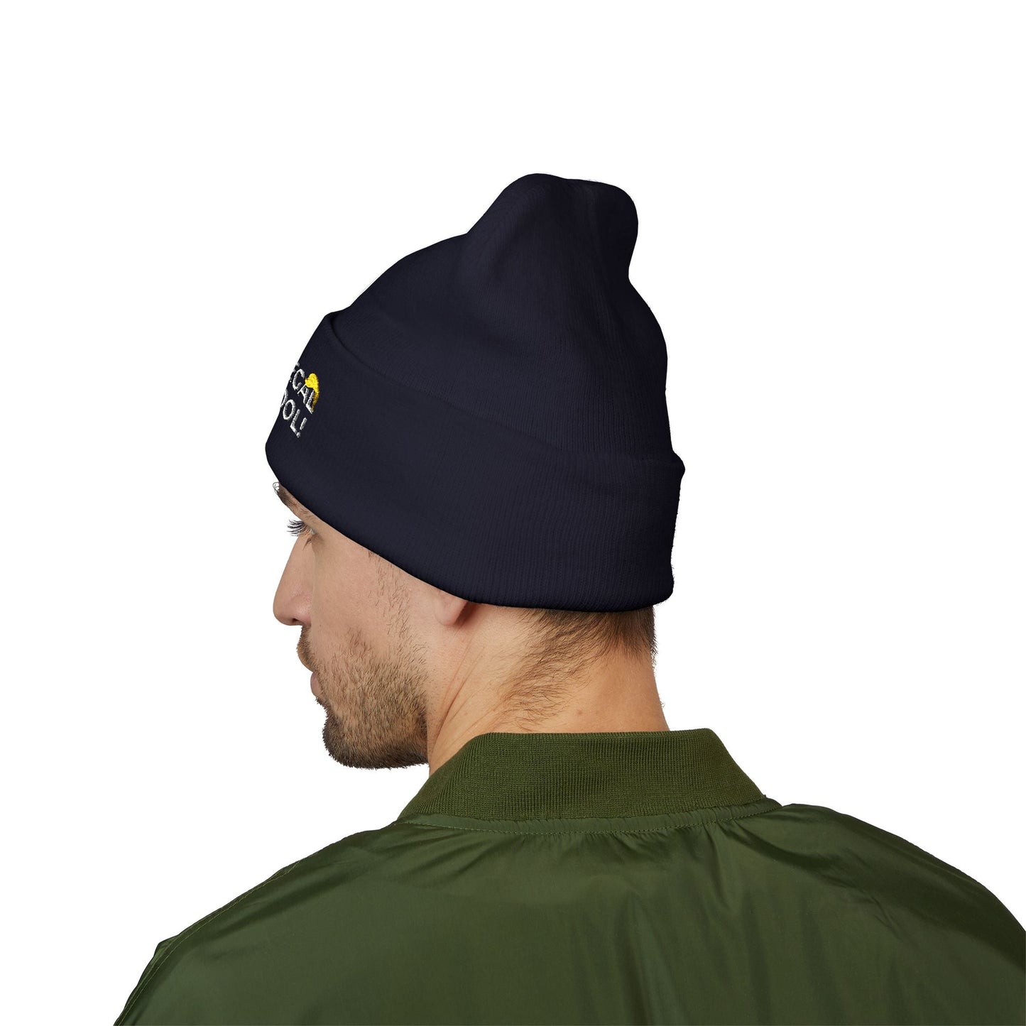 Bonnet tricoté brodé très légal et très cool
