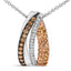 Collier Pendentif en Argent Sterling Tri Ton avec Diamants
