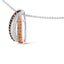 Collier Pendentif en Argent Sterling Tri Ton avec Diamants
