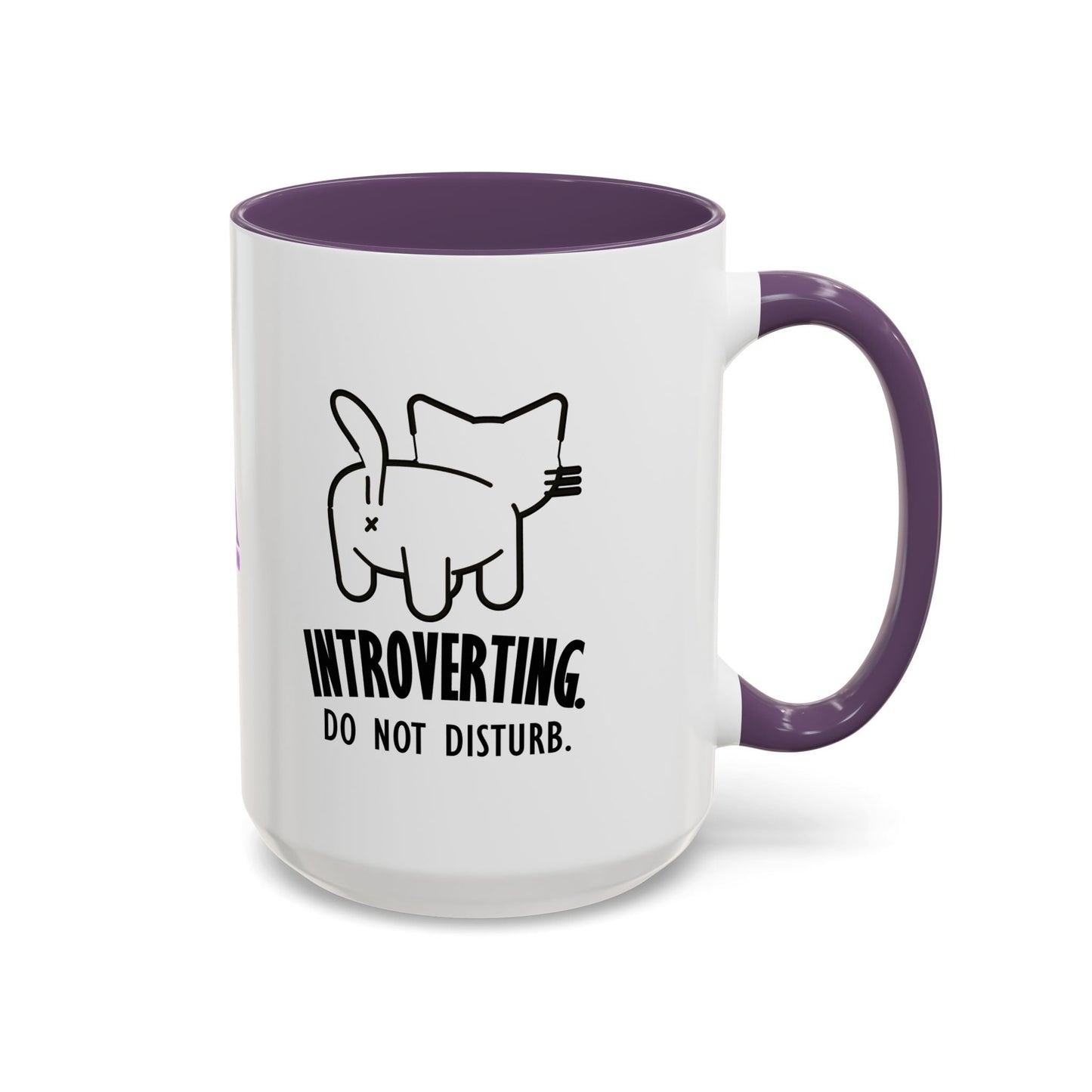 Introvertido. No molestar. Taza de café de gato en dos tonos