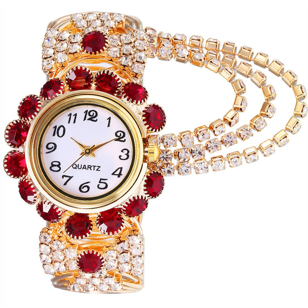 New trend and fashion women's watch with diamond inlaid digital quartz female bracelet watch - Korvel