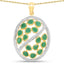 Pendentif en argent sterling avec émeraude véritable de 2,24 carats