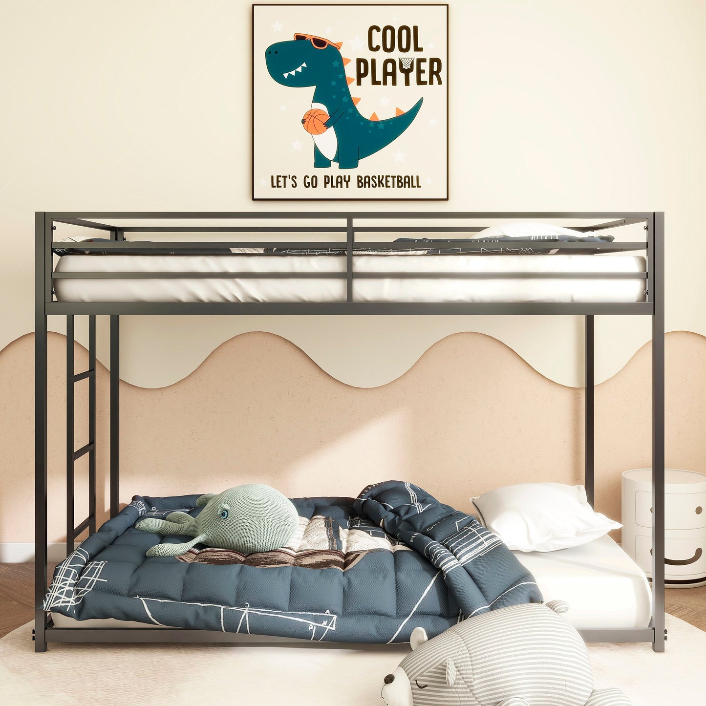 Adam Twin over Twin Metal Bunk, Black - Korvel