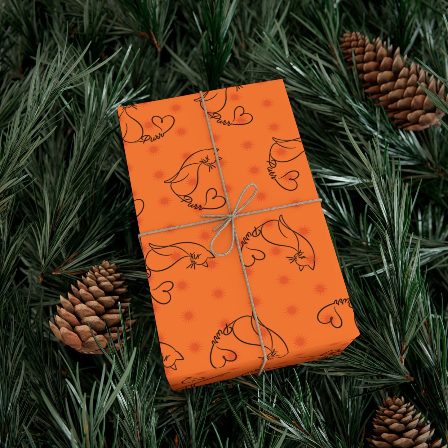 Purr Pattern All-Occasion Gift Wrap – Cat Line Art
