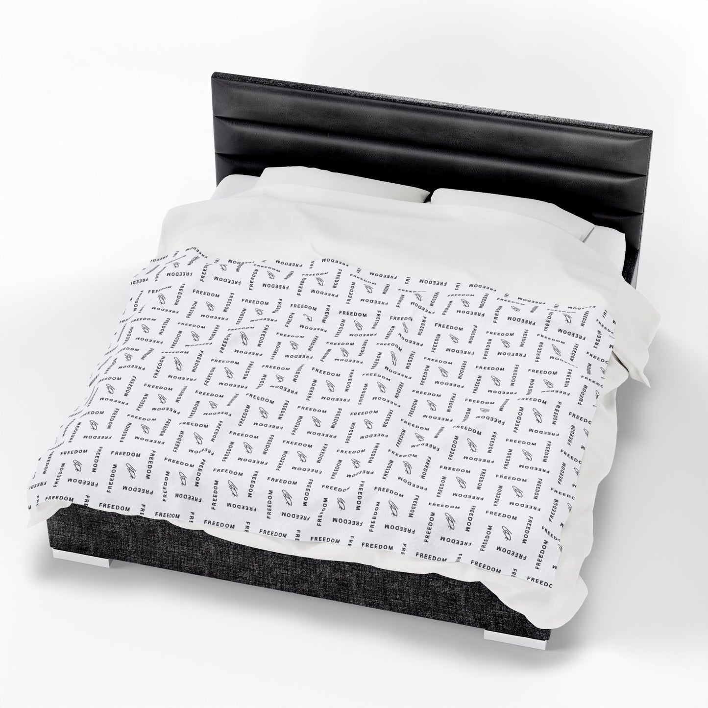 Couverture en velours noir et blanc Freedom – Plaid ultra-doux