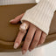 Baroque Irregular Pearl Inlaid Alloy Rings