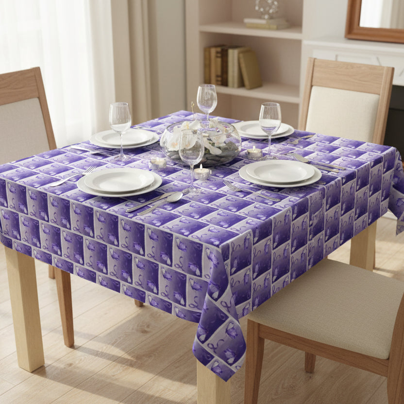 Purple Ribbon Butterfly Tablecloth