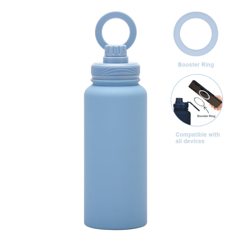 Support de téléphone magnétique et bouteille d'eau en acier inoxydable isolée