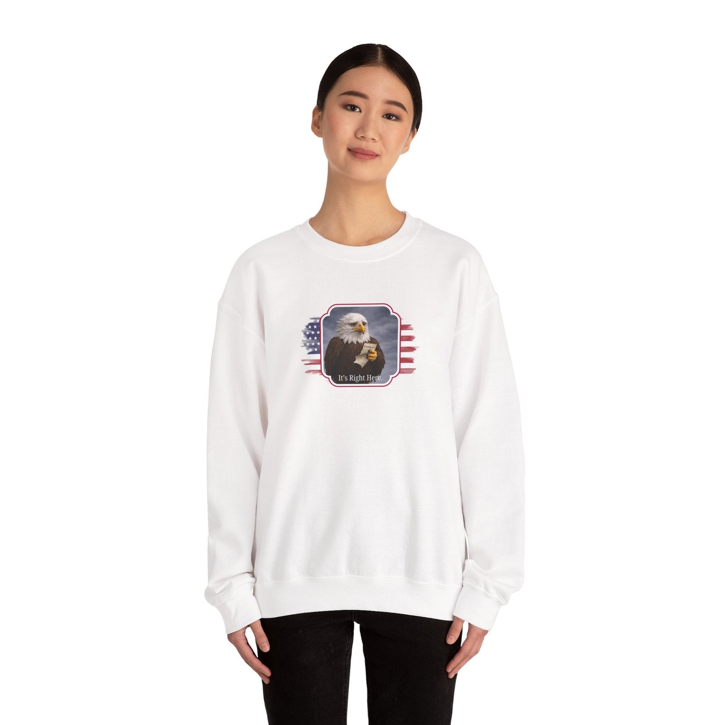 It's Right Here Political Parody Crewneck Sweatshirt