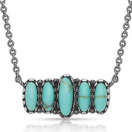 Elegant Turquoise Quint Bar Necklace - Korvel