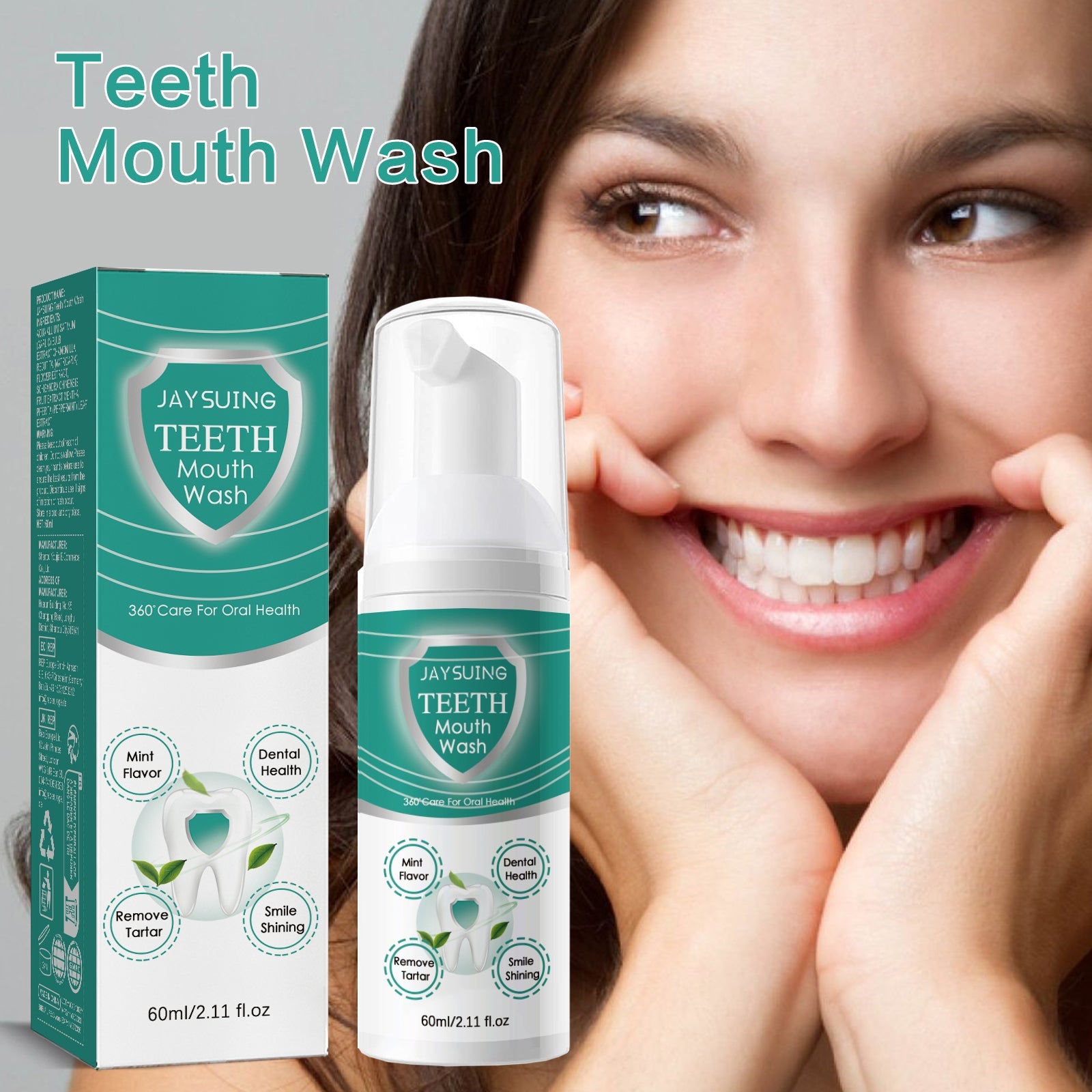 Foaming Teeth Mousse deeply cleans teeth stains, tooth yolk, gums and fresh breath - Korvel