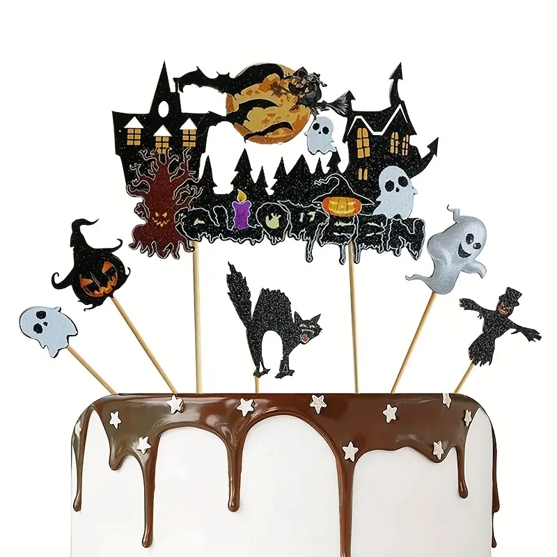 Halloween Cake Topper - 6pcs, - Korvel