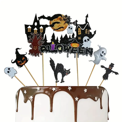 Halloween Cake Topper - 6pcs, - Korvel
