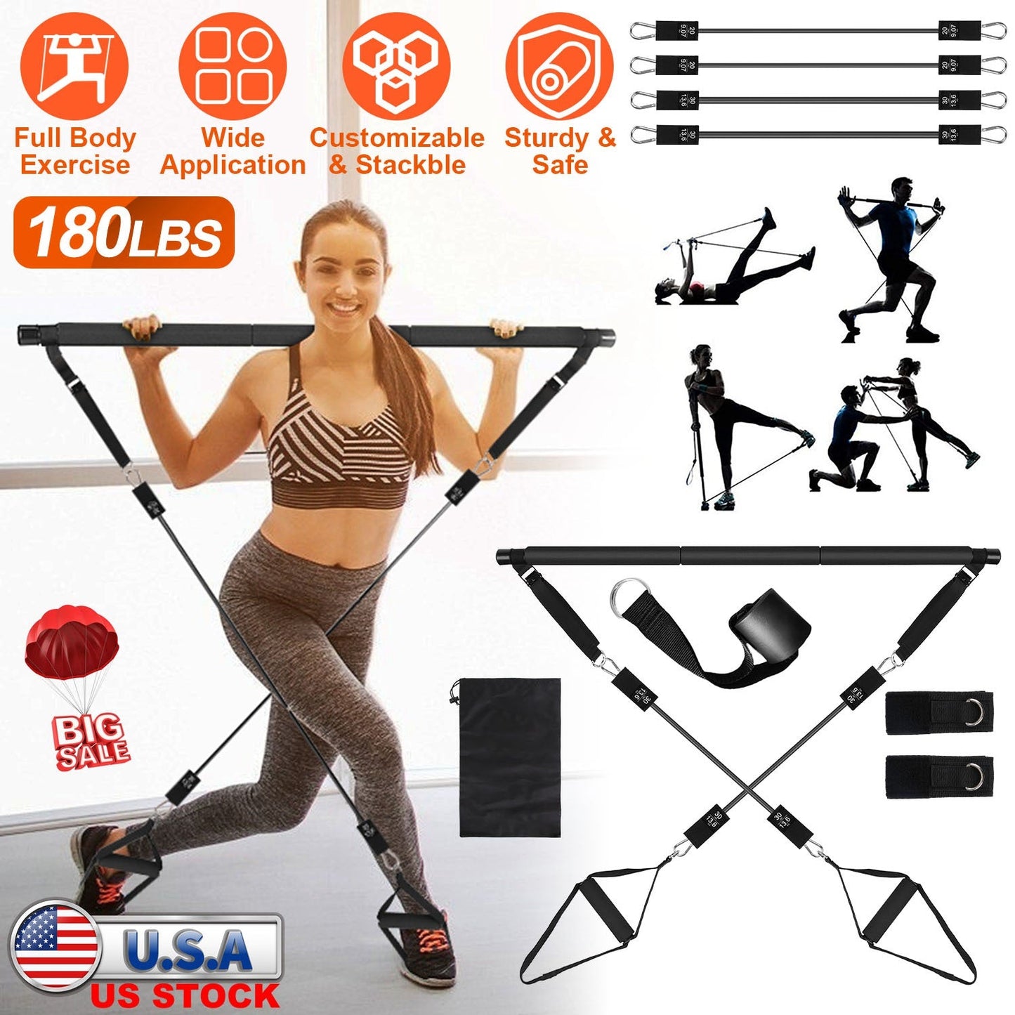 GBruno Pilates Bar Kit for Versatile Workouts