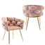 Luxury modern simple leisure velvet single sofa chair bedroom stool manicure table back chair pink set of 2 - Korvel