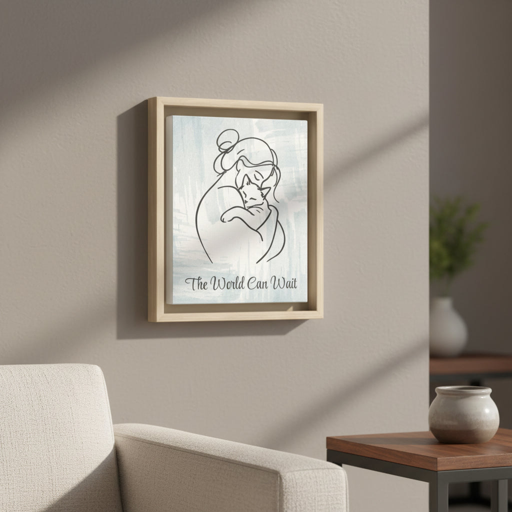 L'impression sur toile Chat Le Monde Peut Attendre