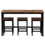 TOPMAX Counter Height Extra Long Dining Table Set with 3 Stools Pub Kitchen Set Side Table with Footrest Brown - Korvel