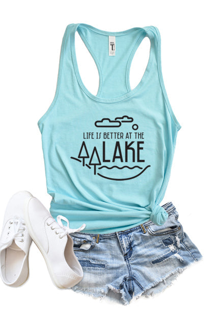 Life is Better at the Lake Racerback Tank Top - Korvel