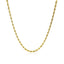 Cadena de cuerda de corte de diamante sólido de oro amarillo de 10k de 2.5 mm