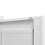 Elegante gabinete de almacenamiento de metal blanco para cocina